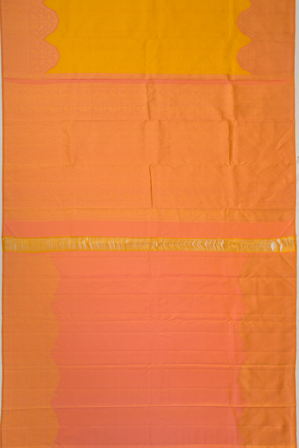 Kanchipuram Silk Butta Yellow Saree