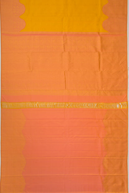 Kanchipuram Silk Butta Yellow Saree