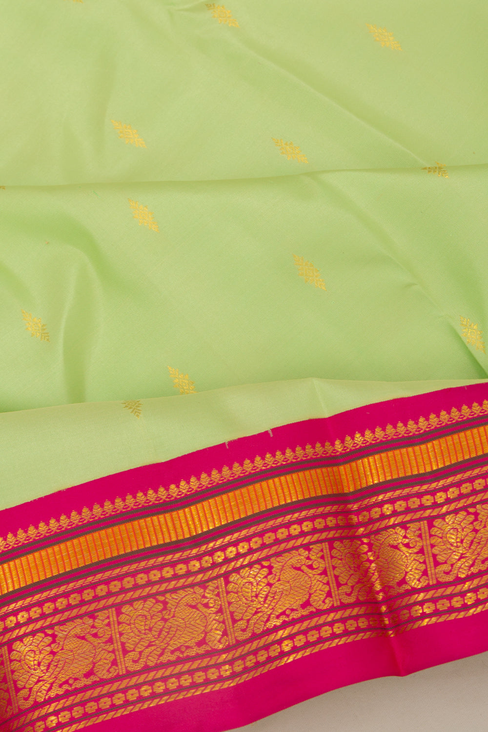 Taranga Kanchi Silk Butta Pastel Green Saree