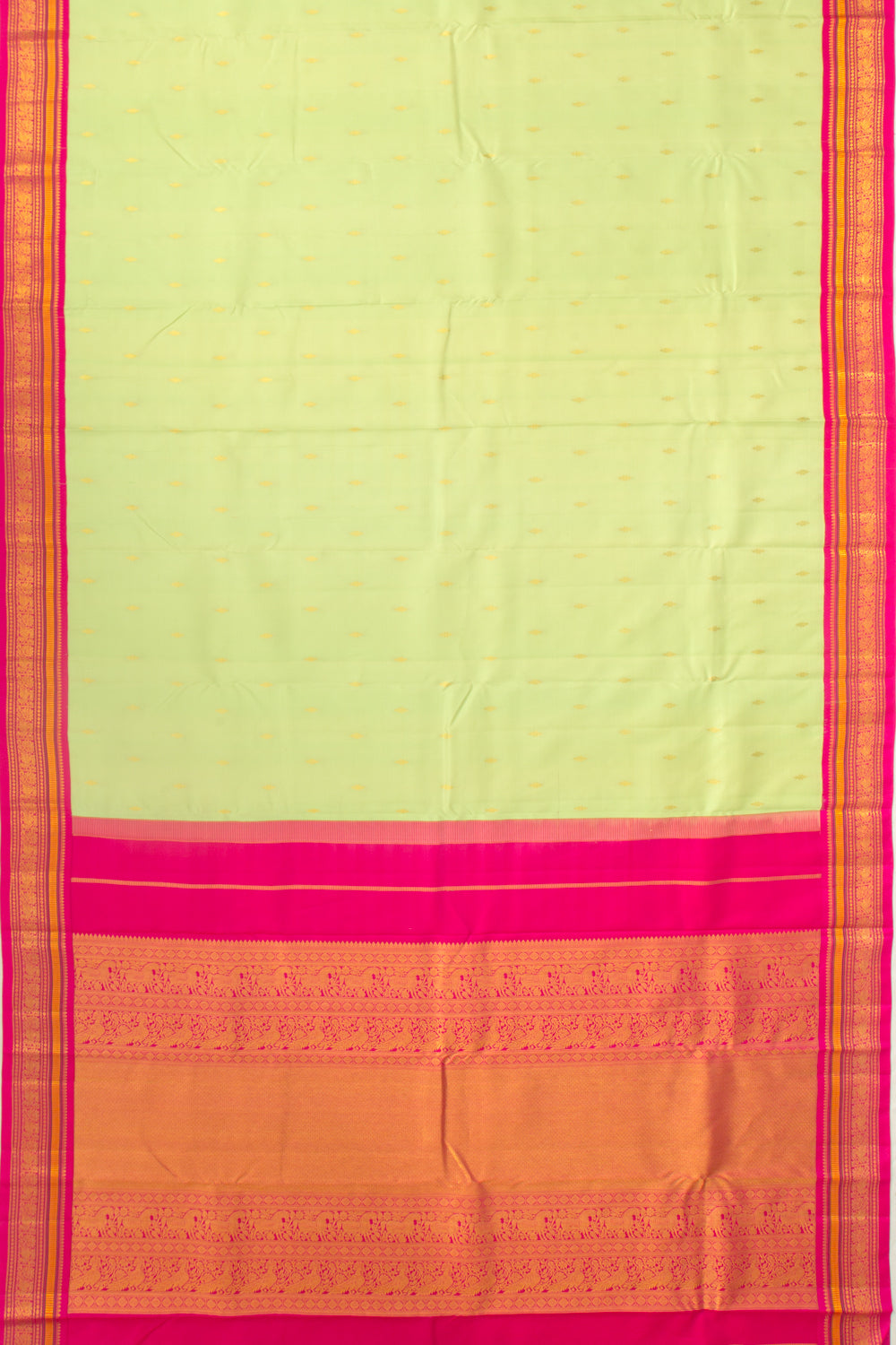 Taranga Kanchi Silk Butta Pastel Green Saree