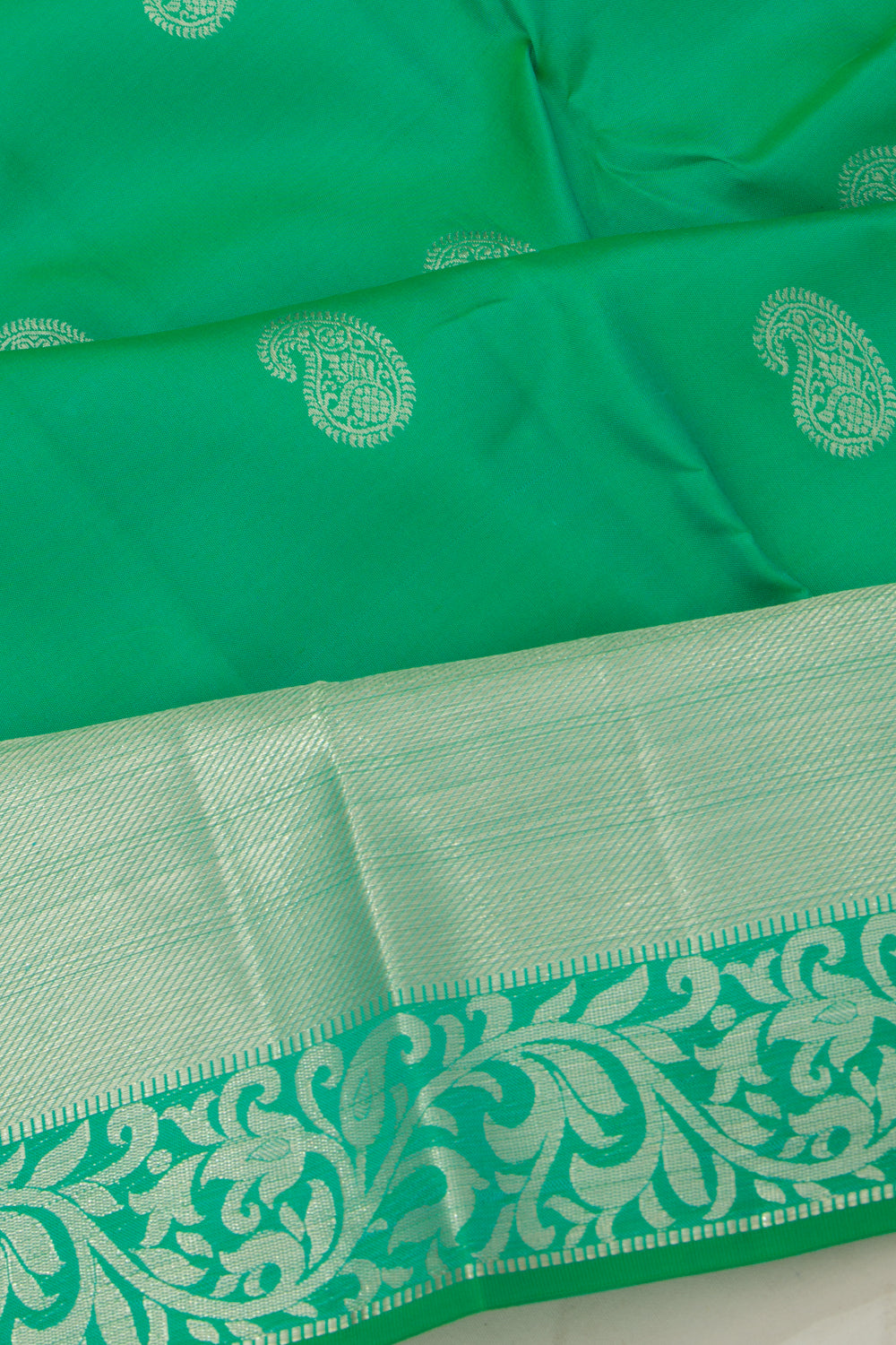 Taranga Kanchi Silk Butta Green Saree