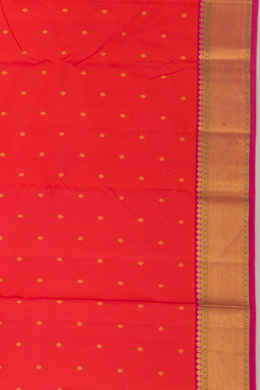 Kanchipuram Silk Butta Dual Tone Pink And Orange Saree