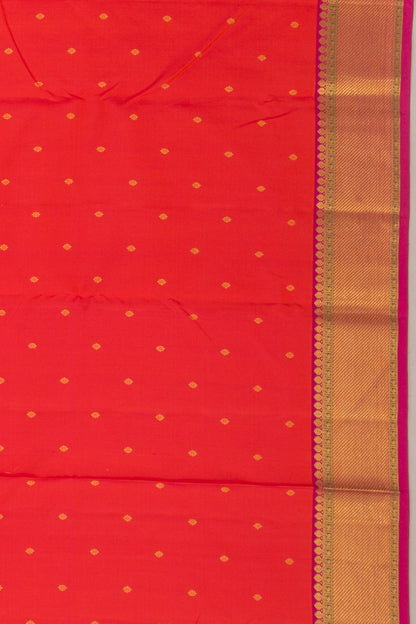 Kanchipuram Silk Butta Dual Tone Pink And Orange Saree