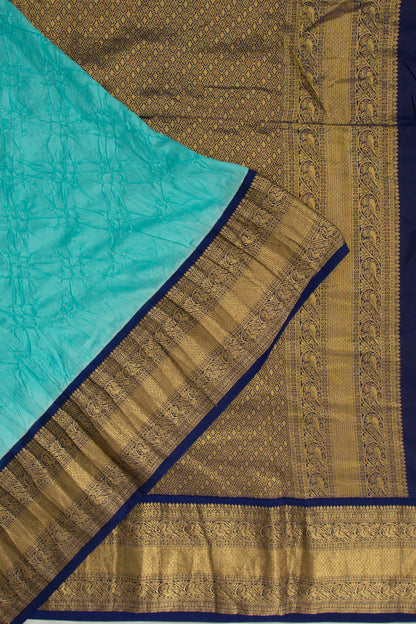 Kanchipuram Silk Bandhani Sky Blue Saree