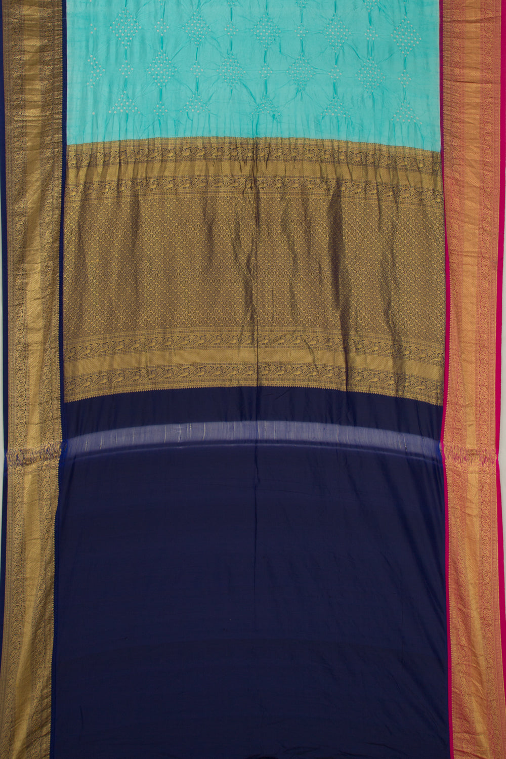 Kanchipuram Silk Bandhani Sky Blue Saree