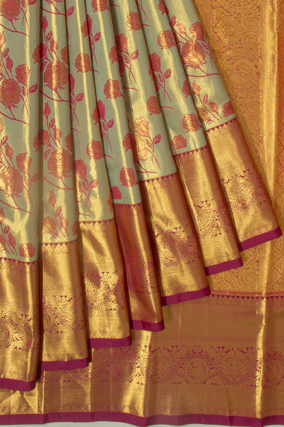 Taranga Kanchi Silk Tissue Jaal Blue Saree