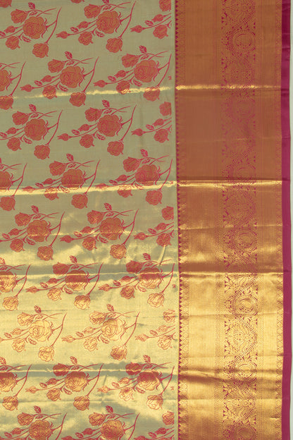Taranga Kanchi Silk Tissue Jaal Blue Saree