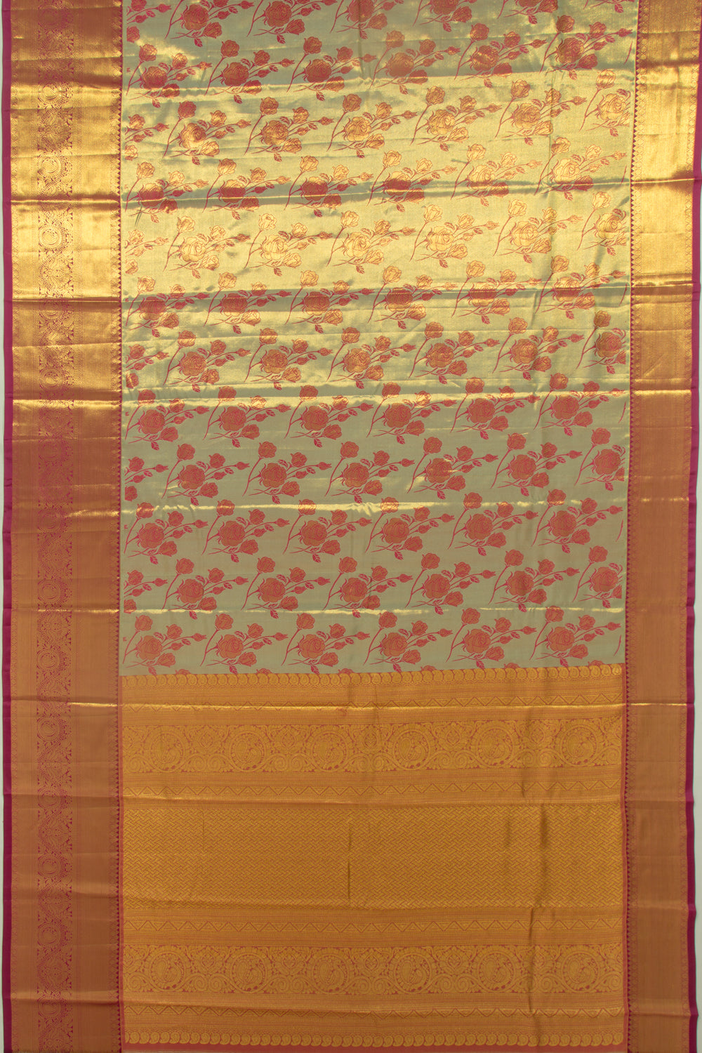 Taranga Kanchi Silk Tissue Jaal Blue Saree
