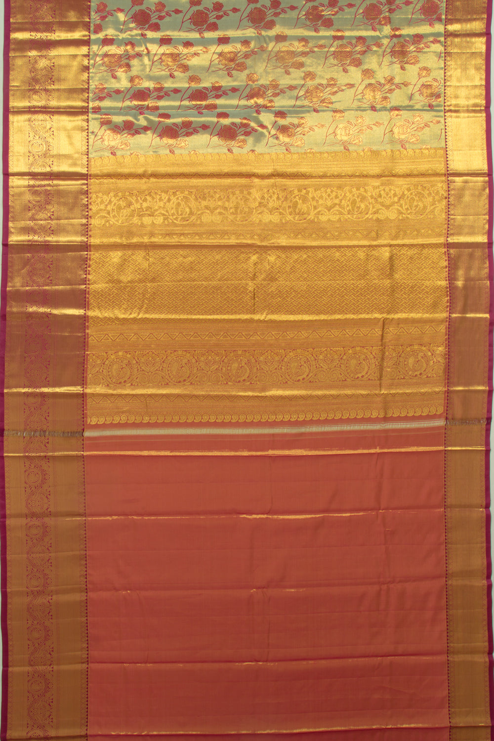 Taranga Kanchi Silk Tissue Jaal Blue Saree
