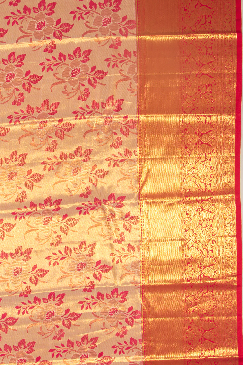 Taranga Kanchi Silk Tissue Jaal Gold Saree
