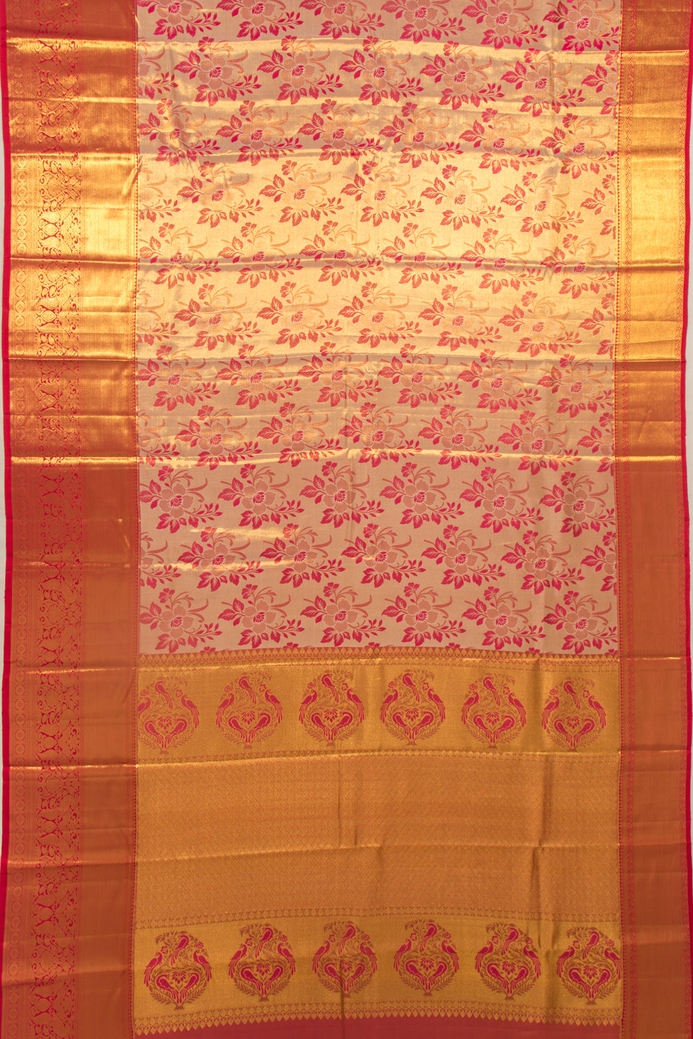 Taranga Kanchi Silk Tissue Jaal Gold Saree