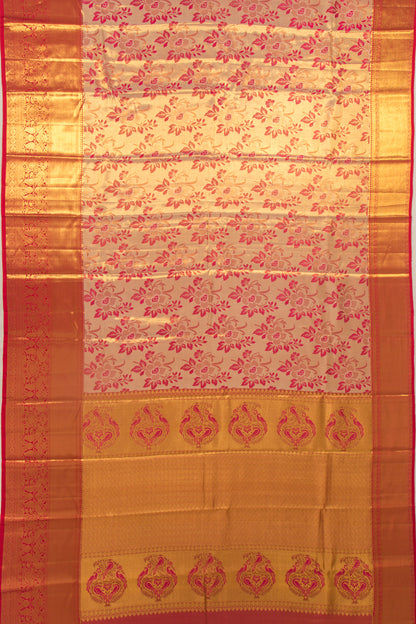 Taranga Kanchi Silk Tissue Jaal Gold Saree