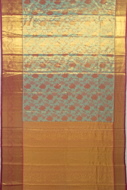 Taranga Kanchi Silk Tissue Jaal Sky Blue Saree