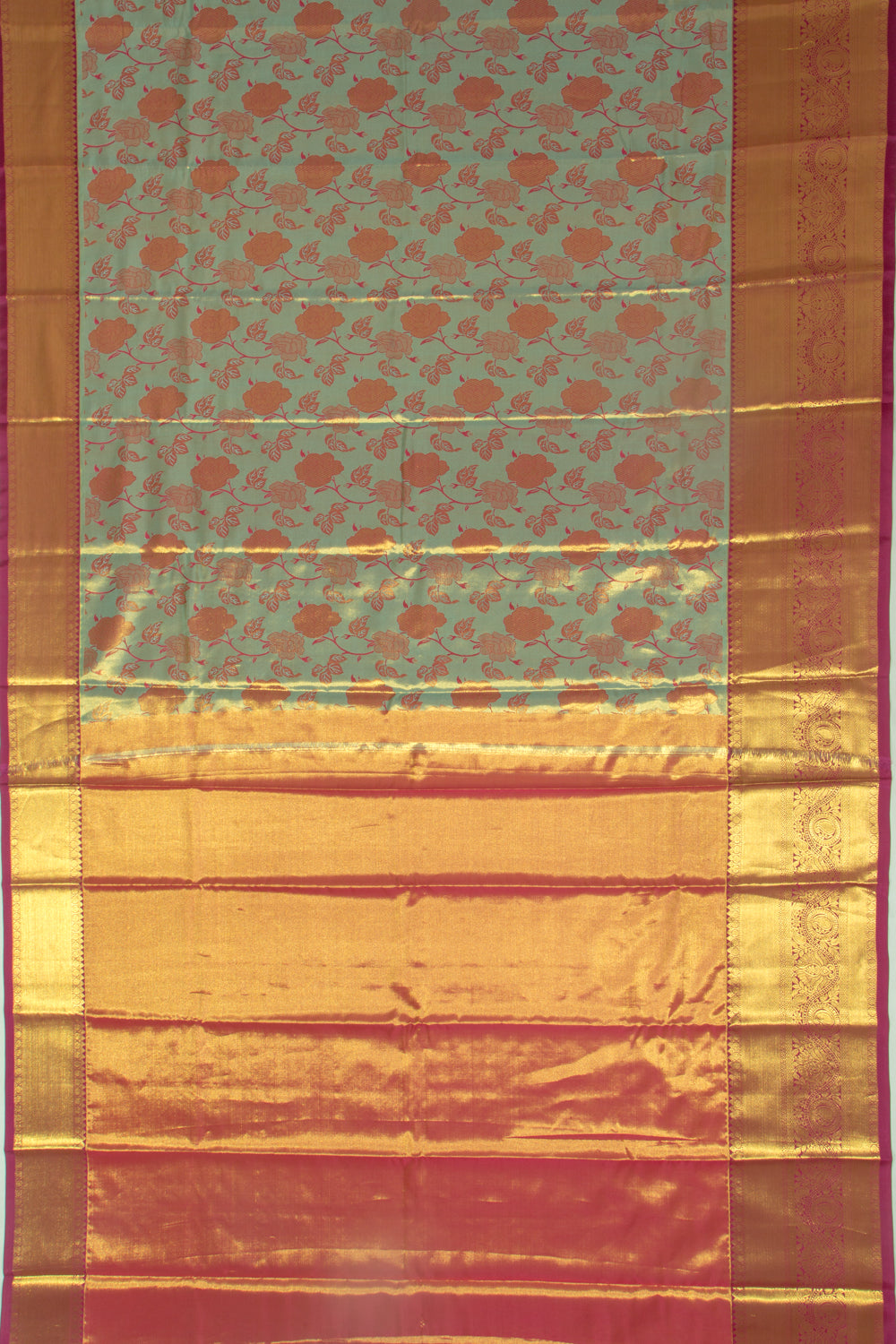 Taranga Kanchi Silk Tissue Jaal Sky Blue Saree