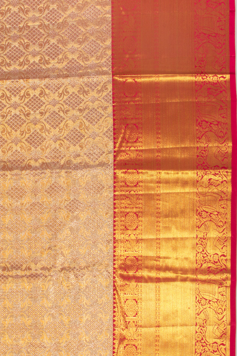 Taranga Kanchi Silk Tissue Brocade Gold Saree