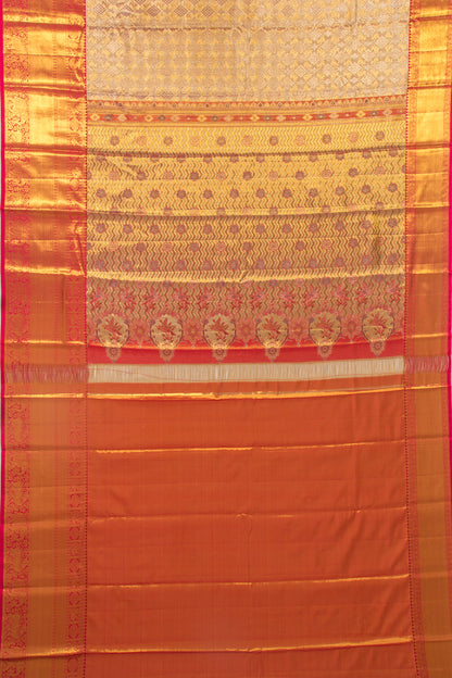 Taranga Kanchi Silk Tissue Brocade Gold Saree