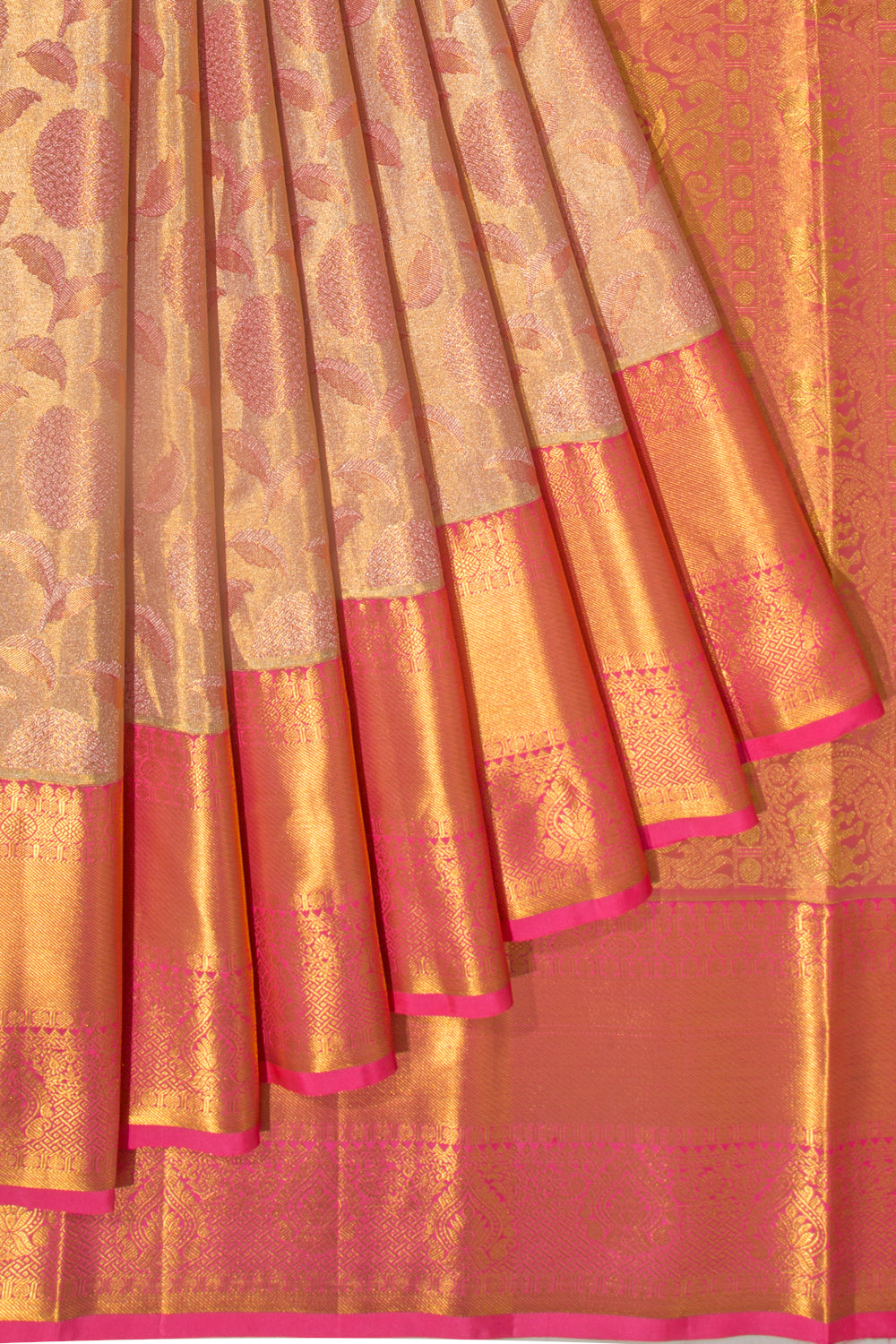 Taranga Kanchi Silk Tissue Brocade Gold Saree