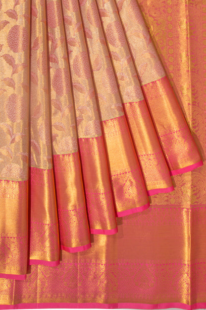 Taranga Kanchi Silk Tissue Brocade Gold Saree