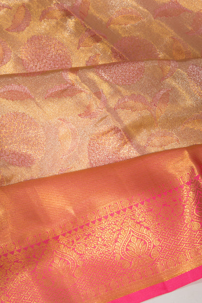 Taranga Kanchi Silk Tissue Brocade Gold Saree