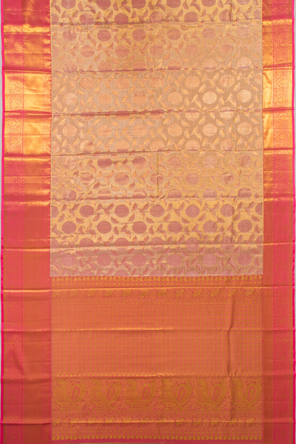 Taranga Kanchi Silk Tissue Brocade Gold Saree