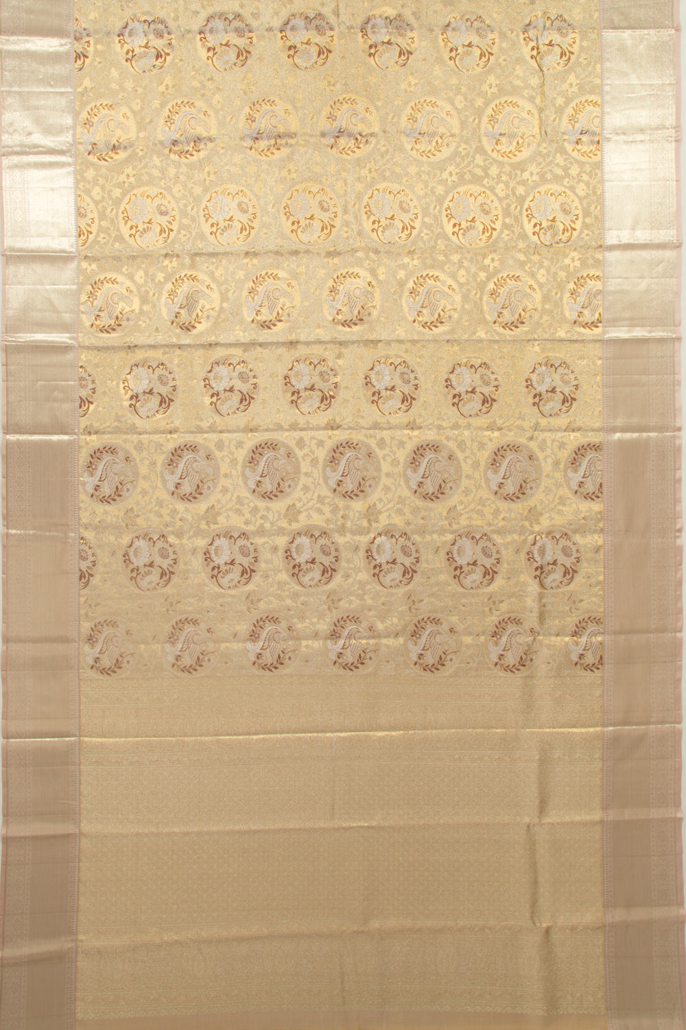 Kanchipuram Silk Tissue Brocade Gold Saree