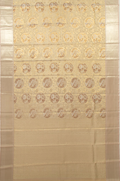 Kanchipuram Silk Tissue Brocade Gold Saree