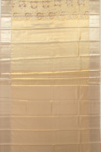 Kanchipuram Silk Tissue Brocade Gold Saree