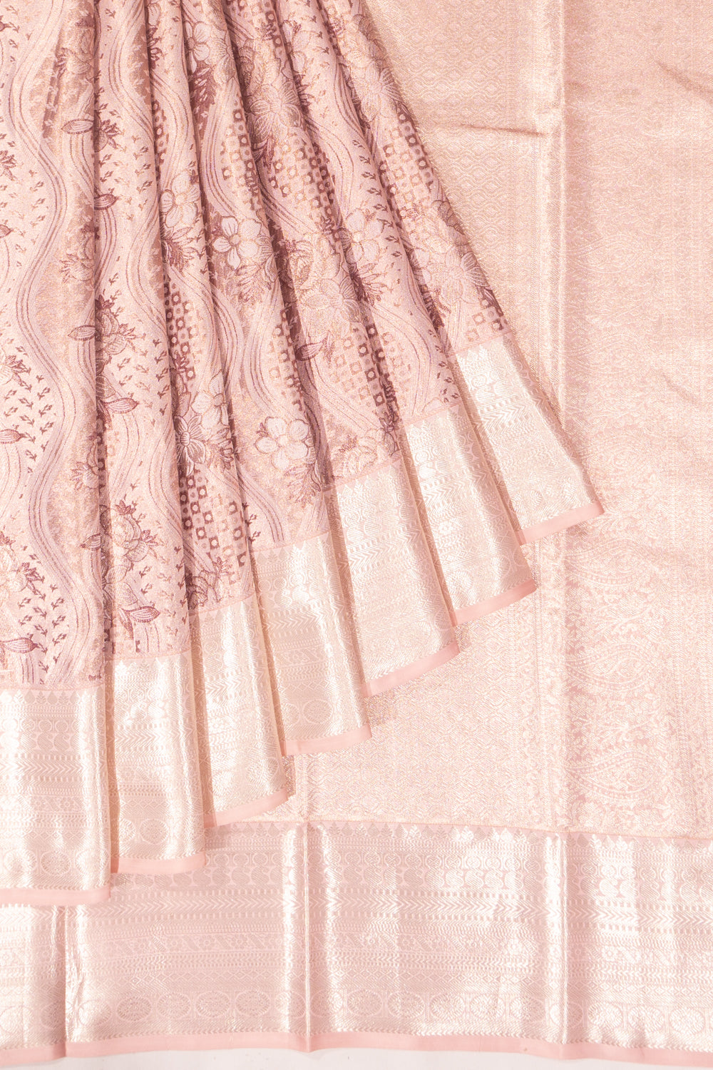 Kanchipuram Silk Tissue Brocade Gold Saree