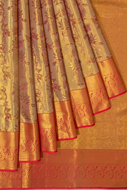 Taranga Kanchi Silk Tissue Jaal Gold Saree