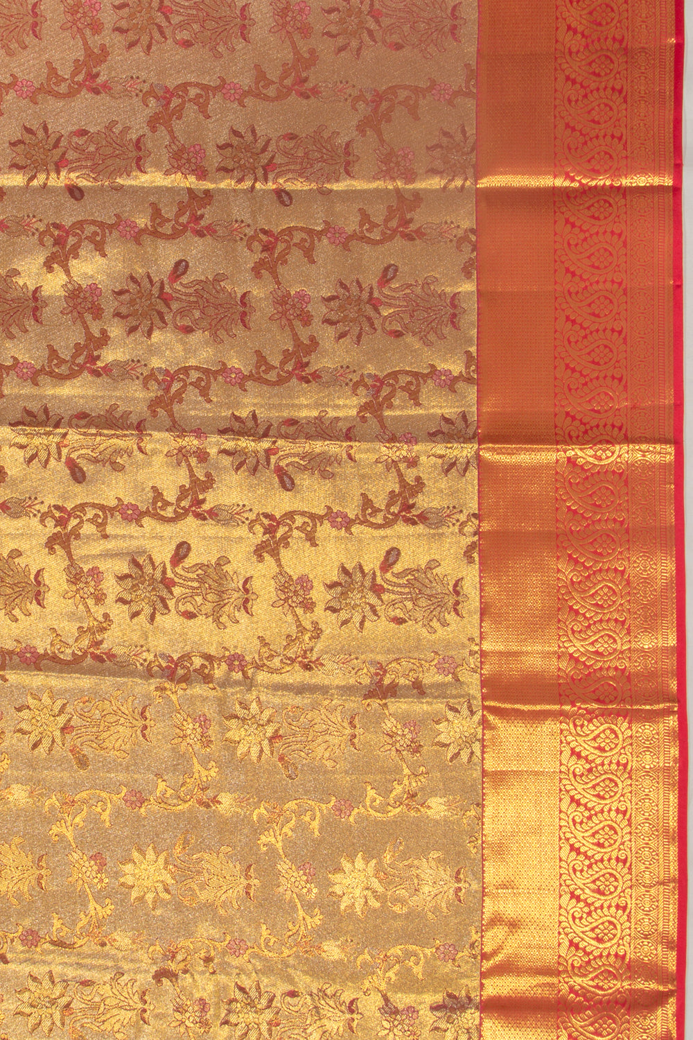Taranga Kanchi Silk Tissue Jaal Gold Saree