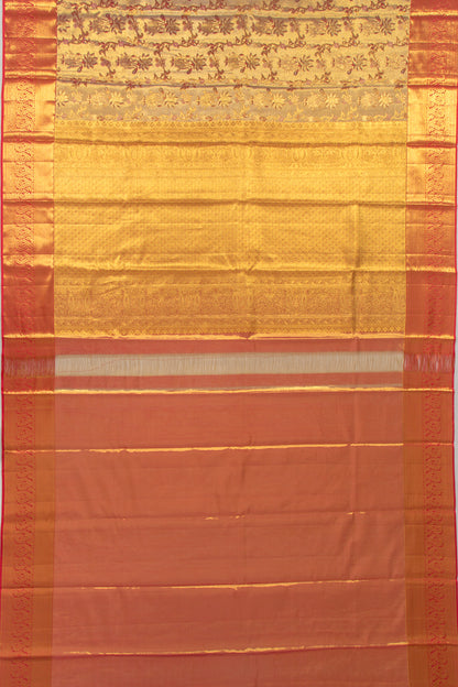 Taranga Kanchi Silk Tissue Jaal Gold Saree