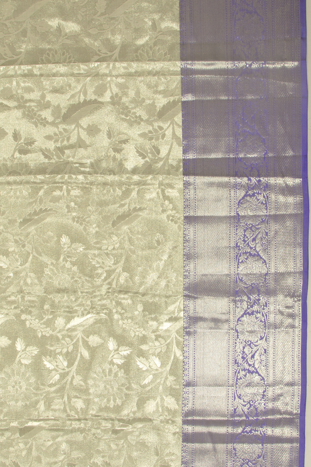 Taranga Kanchi Silk Tissue Jaal Silver Saree
