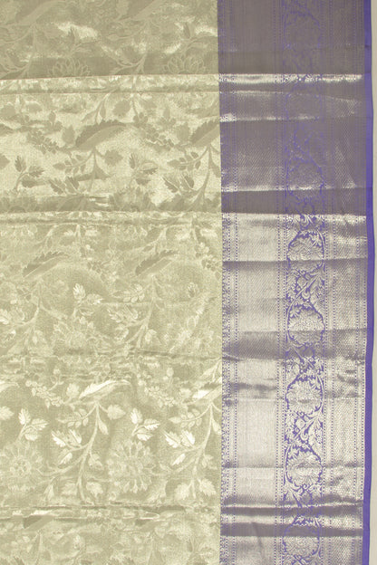 Taranga Kanchi Silk Tissue Jaal Silver Saree