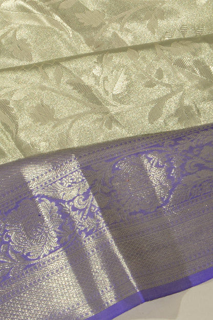 Taranga Kanchi Silk Tissue Jaal Silver Saree