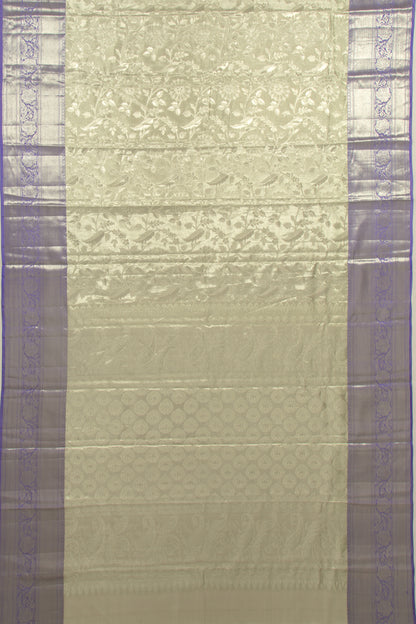 Taranga Kanchi Silk Tissue Jaal Silver Saree