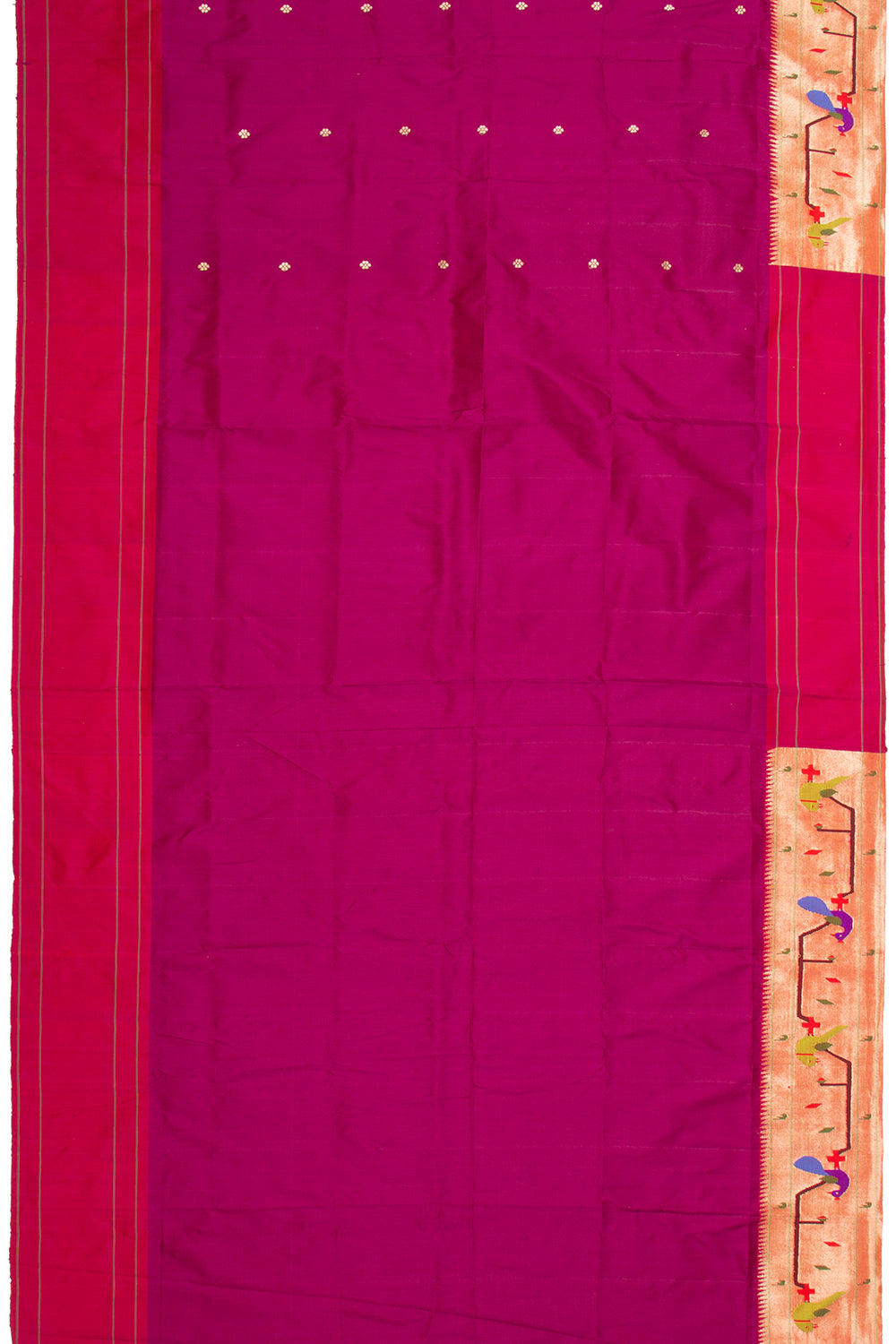 Paithani Silk Butta Purple Saree With Akruthi Border