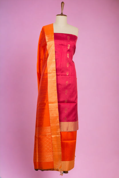 Tussar Butta Maroon Salwar Suit Set