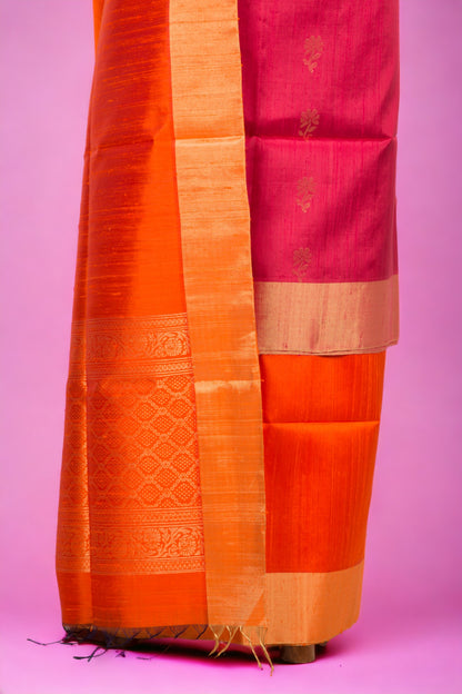 Tussar Butta Maroon Salwar Suit Set