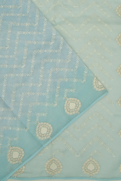 Organza Embroidery Pastel Blue Saree