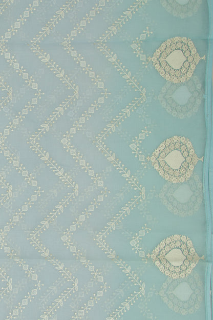 Organza Embroidery Pastel Blue Saree