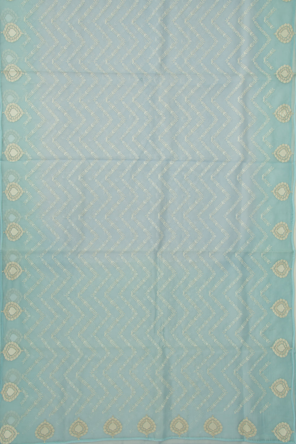 Organza Embroidery Pastel Blue Saree