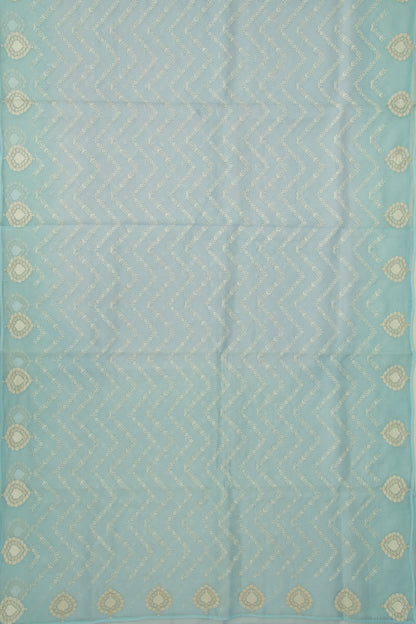 Organza Embroidery Pastel Blue Saree