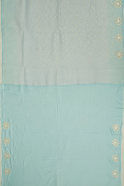 Organza Embroidery Pastel Blue Saree