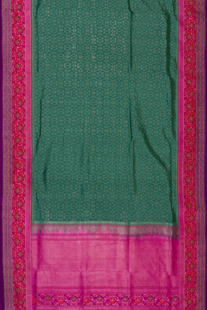 Banarasi Silk Brocade Dark Green Saree