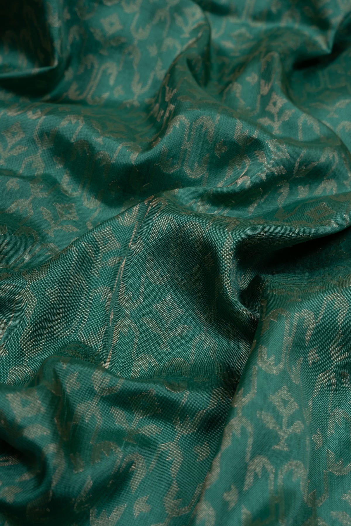Banarasi Silk Brocade Dark Green Saree