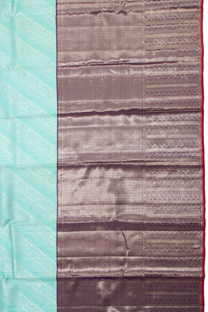 Kanchipuram Silk Brocade Sky Blue Saree