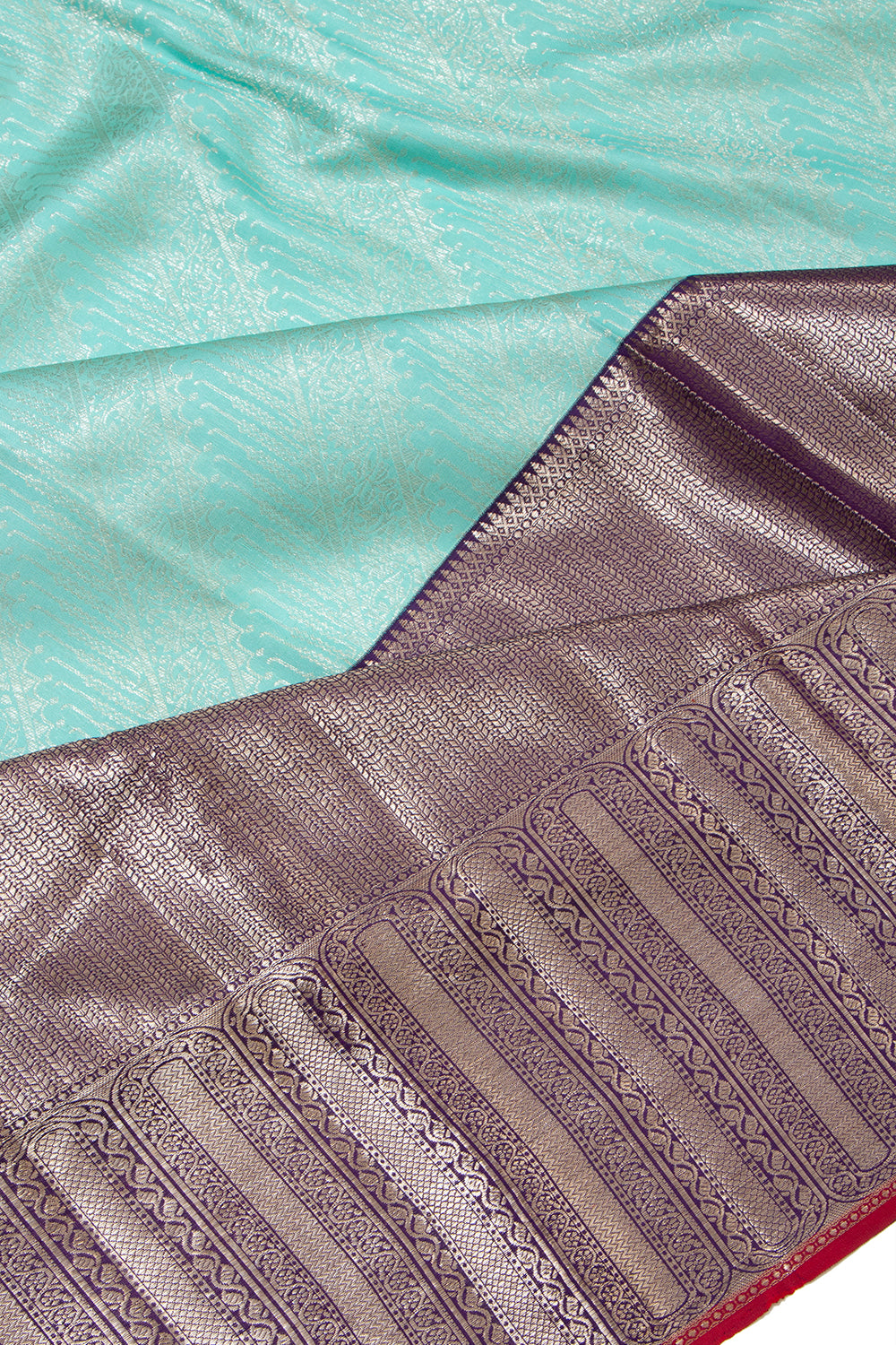 Kanchipuram Silk Brocade Sky Blue Saree