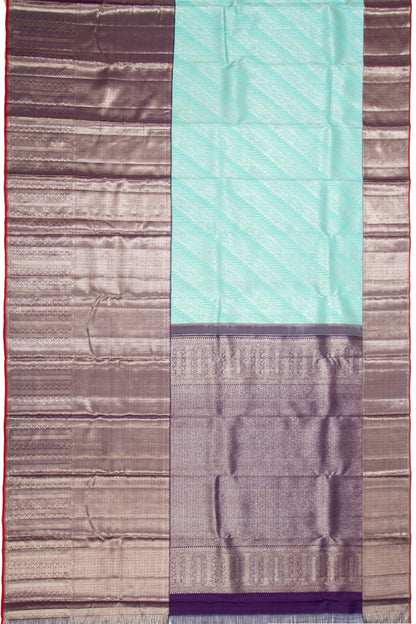 Kanchipuram Silk Brocade Sky Blue Saree