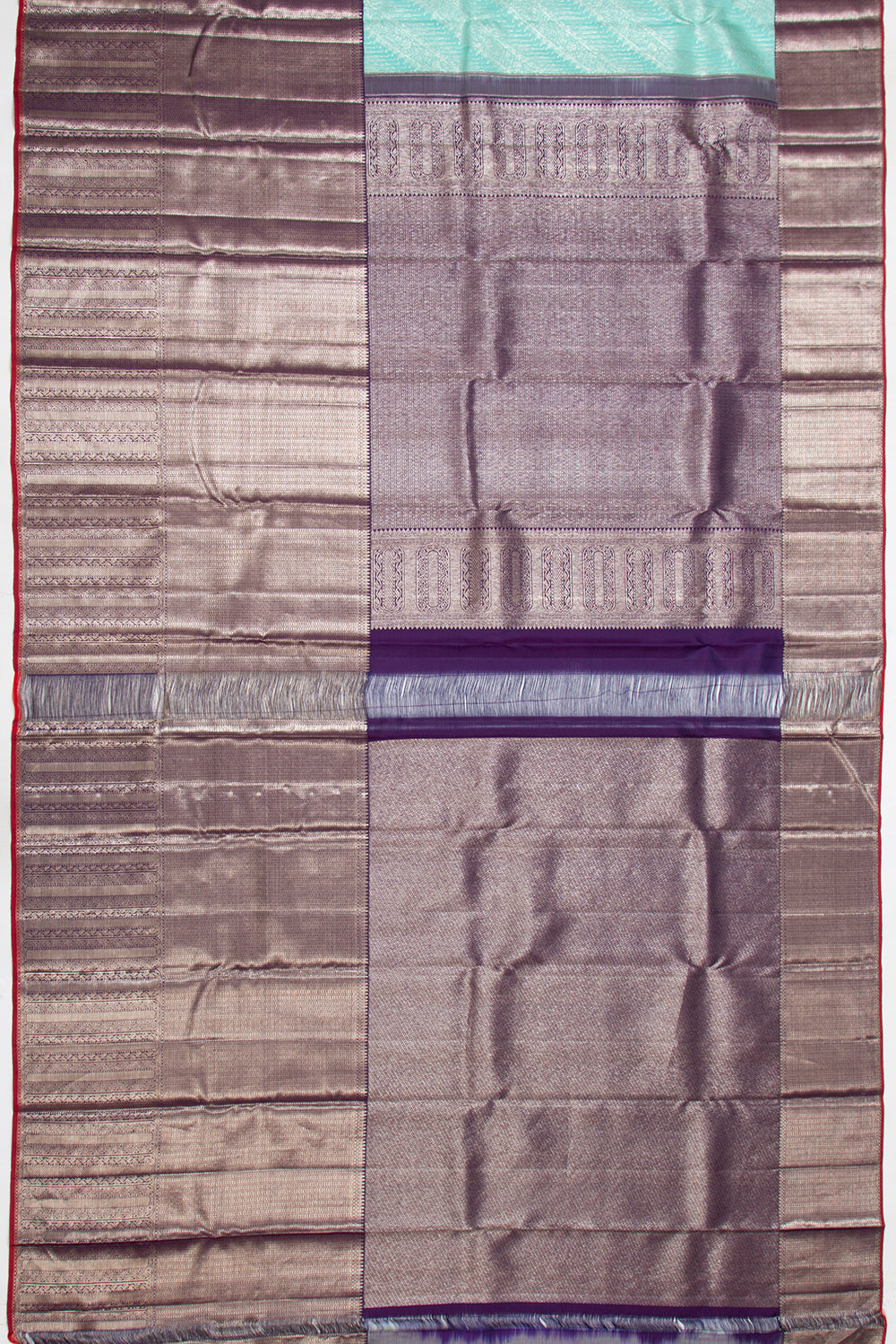 Kanchipuram Silk Brocade Sky Blue Saree
