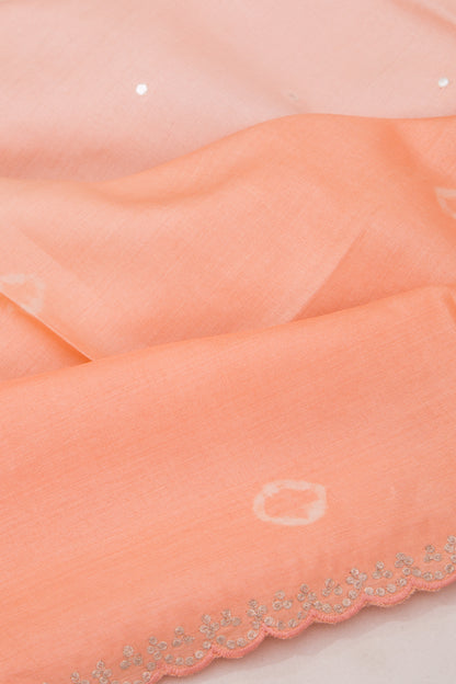 Tussar Mirror Butta Orange Dual Shade Saree